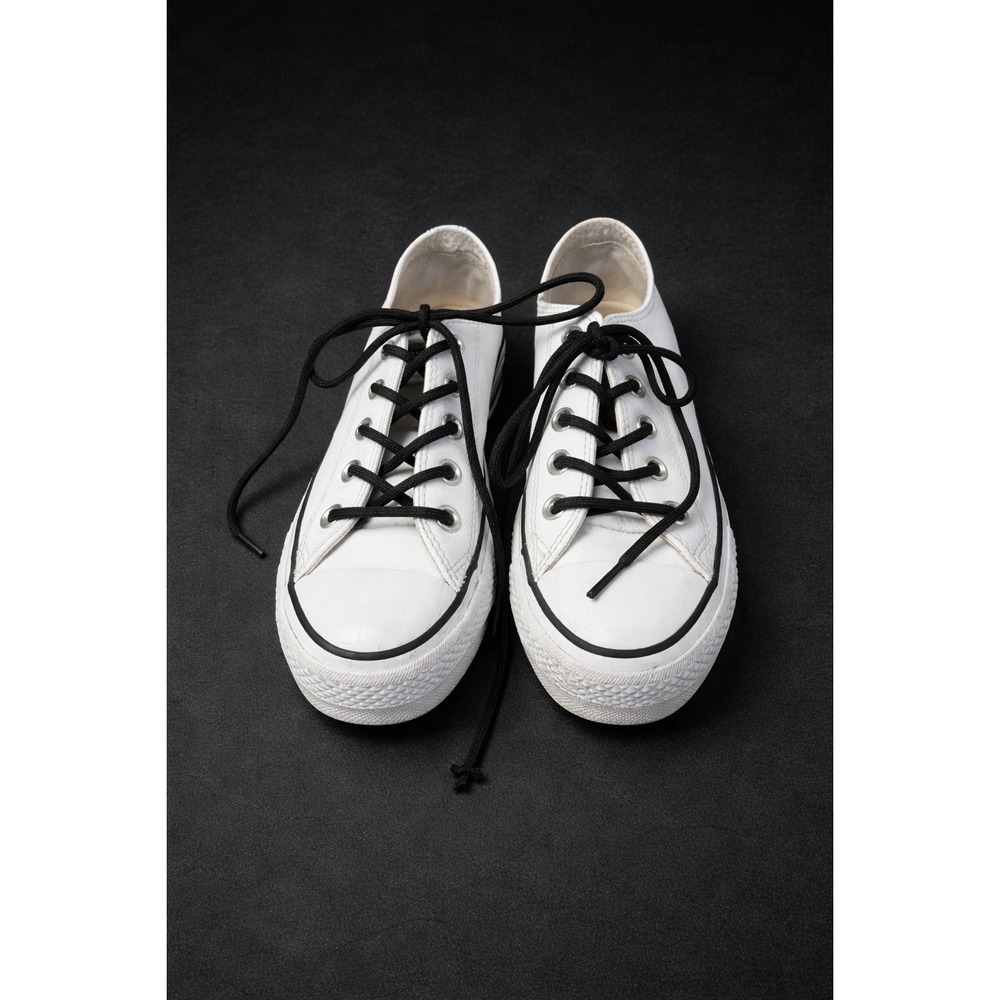 Converse Chuck Taylor All Star Lift Platform White Leather Low Top Sneakers 7.5